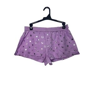 PINK‎ Victoria's Secret Pajama Sleep Shorts Lavender All Over Print Size M